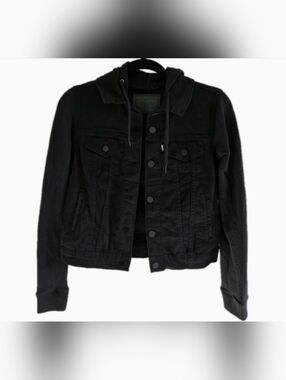 Levi’s Black Hybrid Hoodie Denim Jacket | XS | All Black